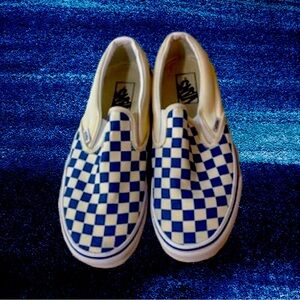 VANS Bright Blue Classic Slip-On Checkerboard Shoe Men’s 9/Women’s 10.5